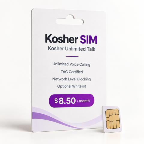 Kosher Sim Card for Cell Phones and Home Phone Boxes