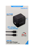 30W USB-C PD Fast Wall Charger + USB-C to USB-C Cable 4ft Black - Kosher Cell Inc